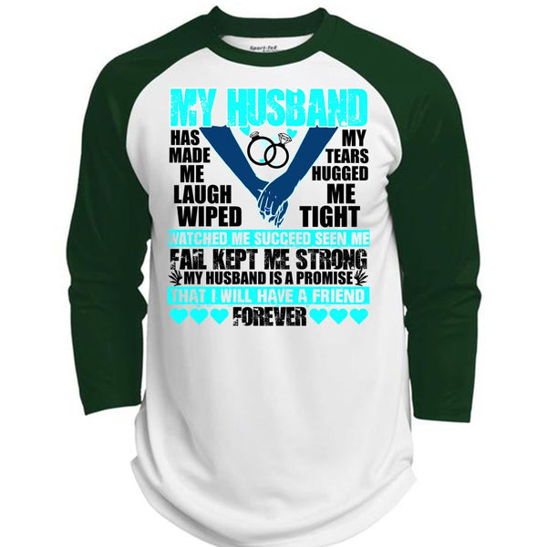 My Husband Has Made Me Laugh T Shirt, I Love Husband T Shirt, Awesome T-Shirts  (Polyester Game Baseball Jersey)