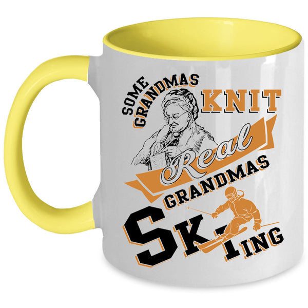 Awesome Grandmas Coffee Mug, Real Grandmas Skiing Accent Mug