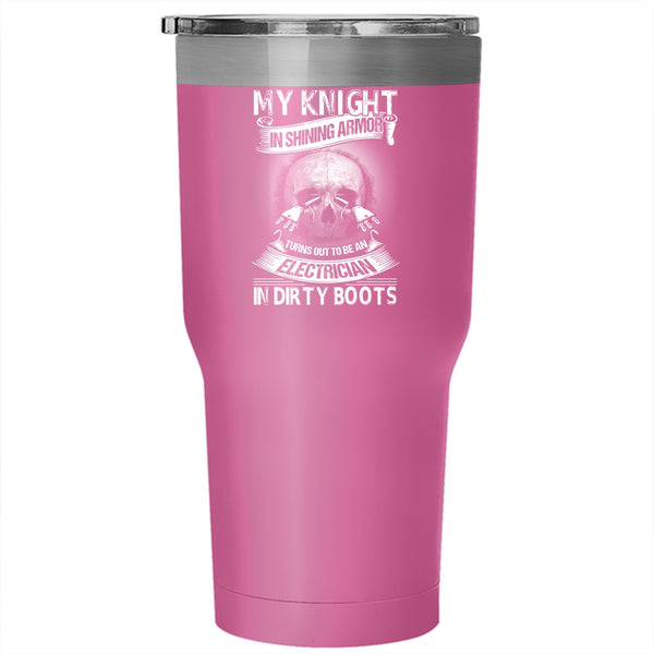 To Be An Electrician In Dirty Boots Tumbler 30 oz Stainless Steel, Cool Electricians Travel Mug