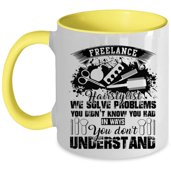 Cute Gift For Hair Stylist Coffee Mug, Freelance Hairstylist Accent Mug