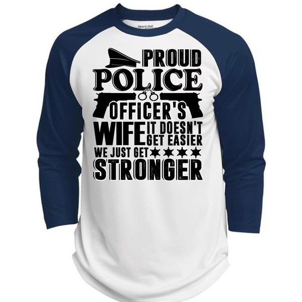 Proud Police Officer's Wife T Shirt, I Love Police T Shirt, Awesome T-Shirts  (Polyester Game Baseball Jersey)