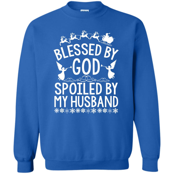 Spoiled By My Husband T Shirt, Merry Christmas Gift Sweatshirt