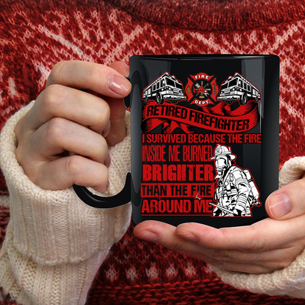 Retired Firefighter Coffee Mug, Awesome Gift For Grandfather Coffee Cup