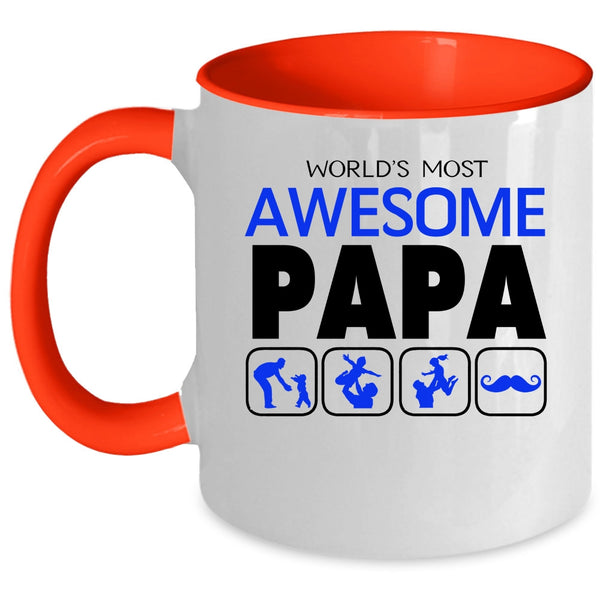 Awesome Papa Coffee Mug, World's Most Awesome Papa Accent Mug