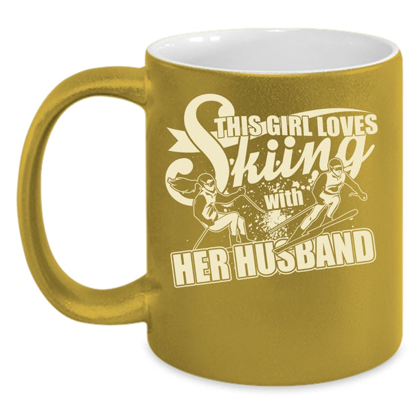 This Girl Loves Skiing With Her Husband Coffee Mug, Cute Couple Coffee Cup