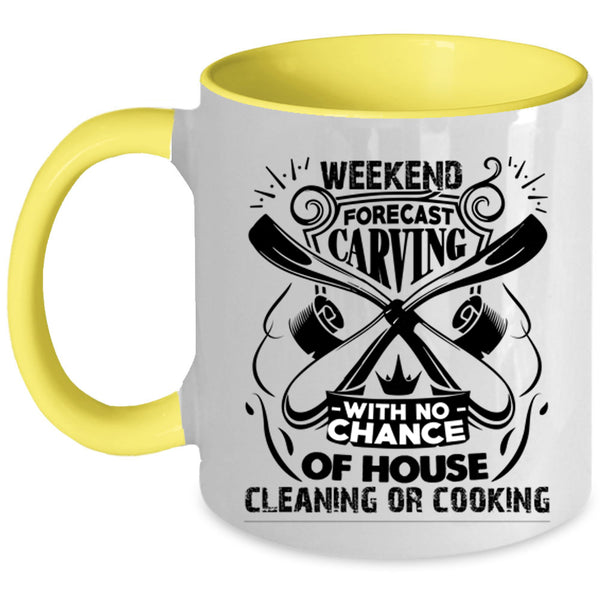 Awesome Carver Coffee Mug, Weekend Forecast Carving Accent Mug