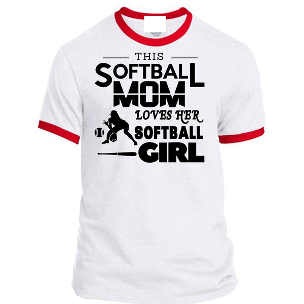 This Softball Mom T Shirt, Loves Her Softball Girl T Shirt, Mother's Day T Shirt