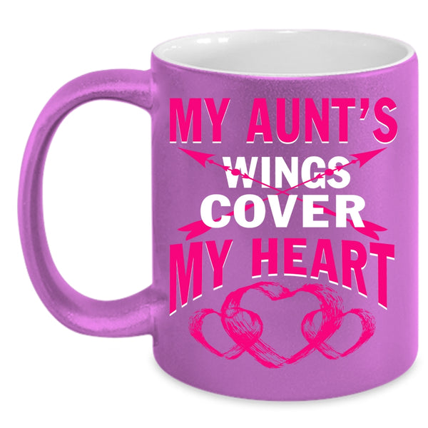 My Aunt's Wings Cover My Heart Coffee Mug, Cute Aunt Coffee Cup
