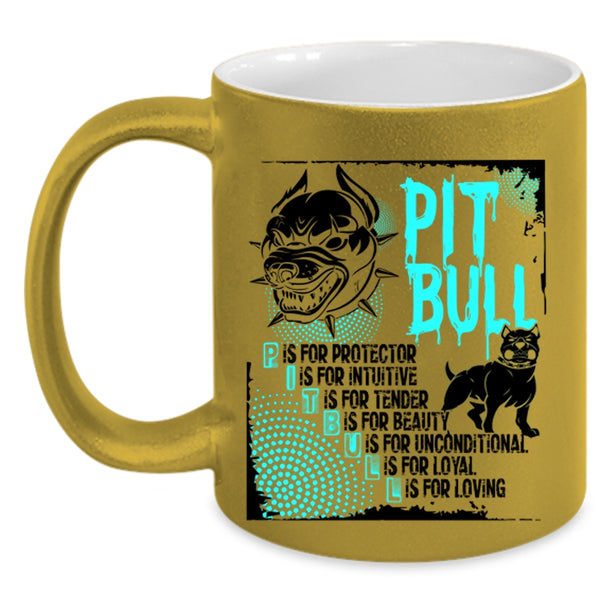 Cool Gift For Pit Bull Lovers Coffee Mug, Pit Bull Accent Mug