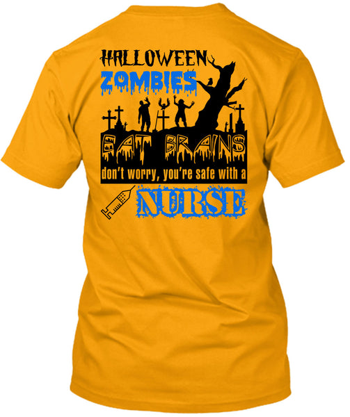 Halloween Zombies Eat Brains T Shirt, Wait For Halloween T Shirt