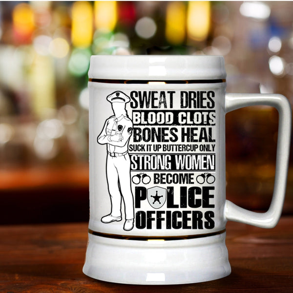 Awesome Husband Beer Stein 22oz, Only Strong Men Become Police Officers Beer Mug