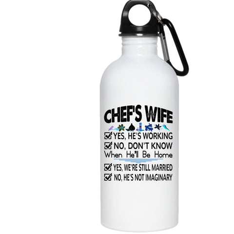 Chef's Wife 20 oz Stainless Steel Bottle,Lovely Gift For Chef's Wife Outdoor Sports Water Bottle