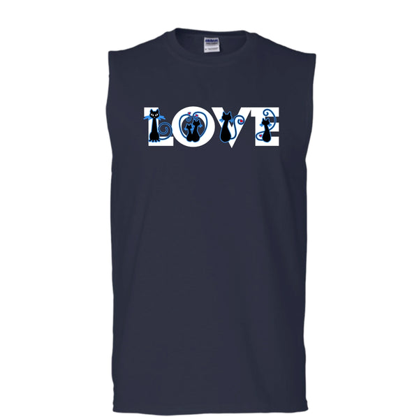 Love Cat Shirt, Best Cat Mom Ever Shirt (Men's Cotton Sleeveless)