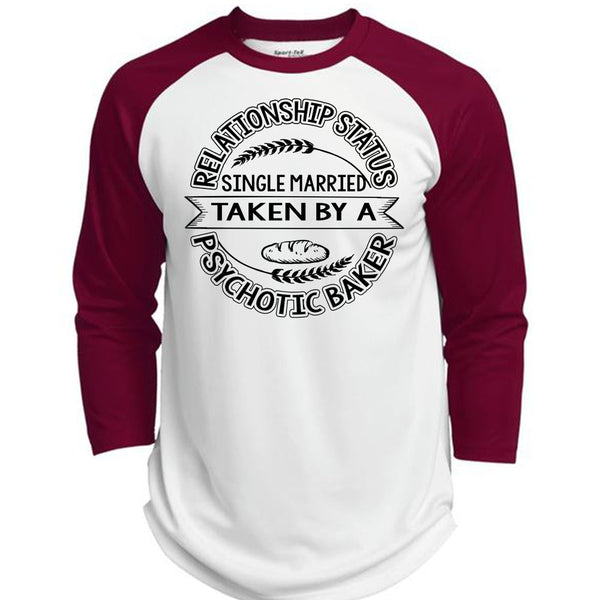 Married Taken By A Psychotic Baker T Shirt, I Love Baking T Shirt, Awesome T-Shirts  (Polyester Game Baseball Jersey)