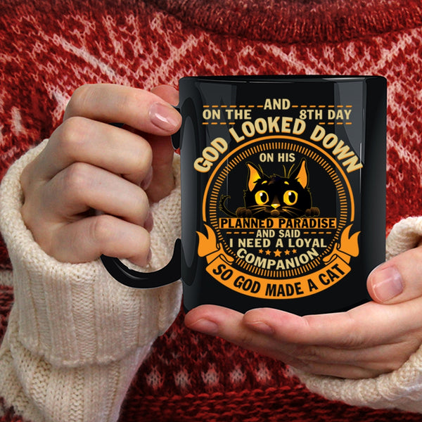 8th Day God Made A Cat Coffee Mug, Gift For Cat Lovers Coffee Cup