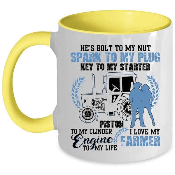 Cool Just Married Coffee Mug, I Love My Farmer Accent Mug