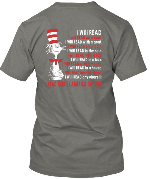 The Cat in the Hat T Shirt, I Will Read With A Mouse T Shirt, I Will Read In A House T Shirt
