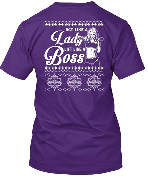 Active Like A Lady Lift Like A Boss T Shirt, This Girl Loves Christmas T Shirt