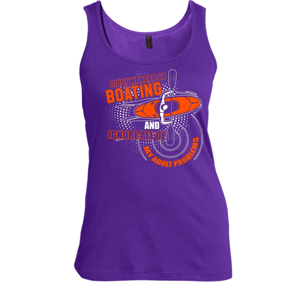 I Just Want To Go Boating T Shirt, Ignore All Of My Adult Problem Tank Top