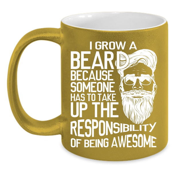 I Grow Beard Coffee Mug, Best Gift For Bearded Men Coffee Cup