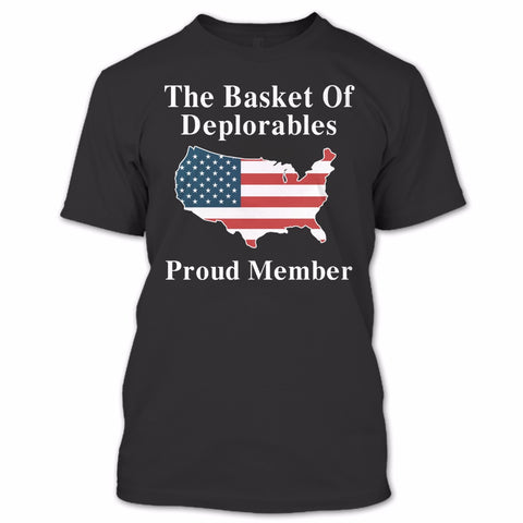 A black t-shirt with the shopify logo