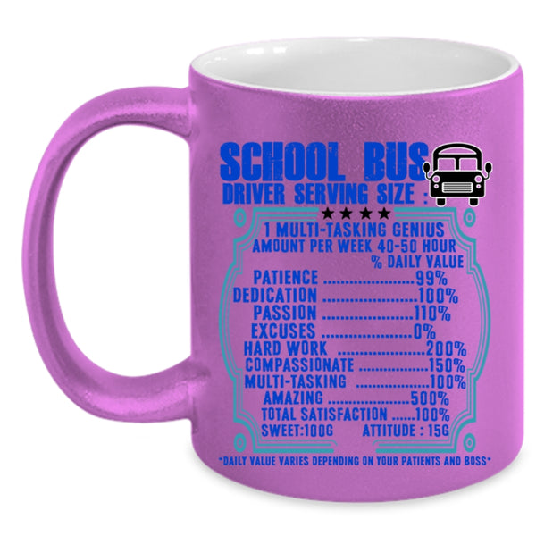 Cute School Bus Driver Coffee Mug, School Bus Driver Serving Size Accent Mug