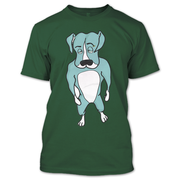 A black t-shirt with the shopify logo