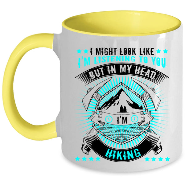 Outdoor Activity Coffee Mug, In My Head I'm Hiking Accent Mug