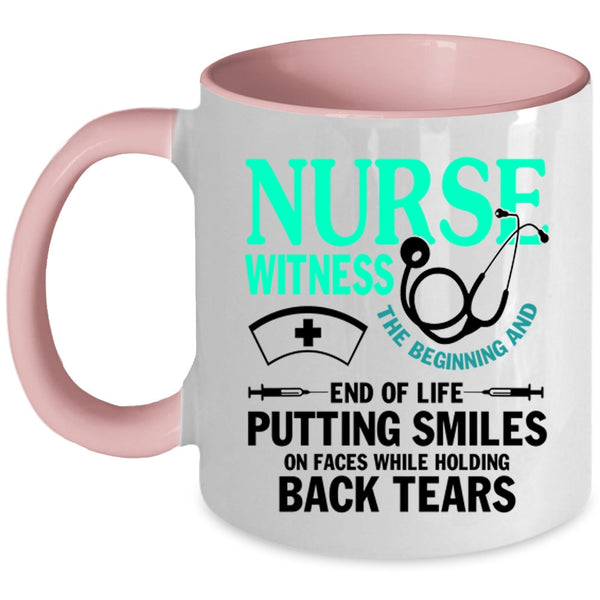 Cute Gift For Nurse Coffee Mug, Nurse Witness Accent Mug