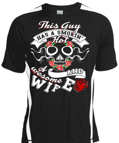 A black t-shirt with the shopify logo