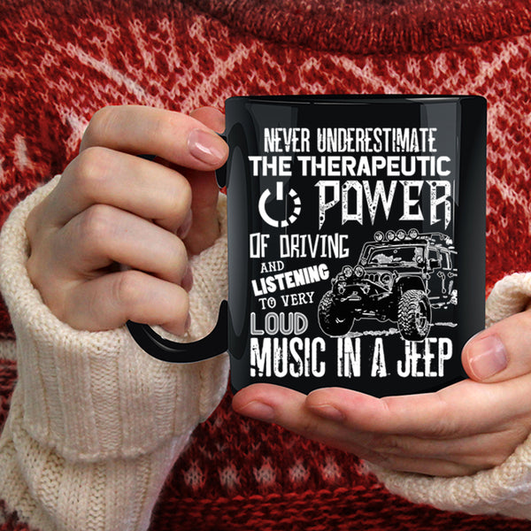 Driving Jeep Coffee Mug, Listening To Very Loud Music In A Jeep Coffee Cup