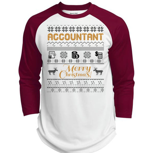 Accountant Merry Christmas T Shirt, I Love Accountant T Shirt, Awesome T-Shirts  (Polyester Game Baseball Jersey)