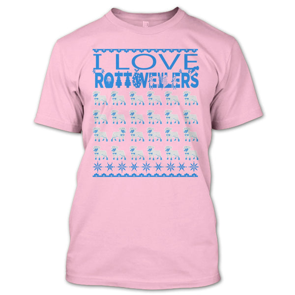 I Love Rottwellers T Shirt, Rottwellers Merry Christmas T Shirt