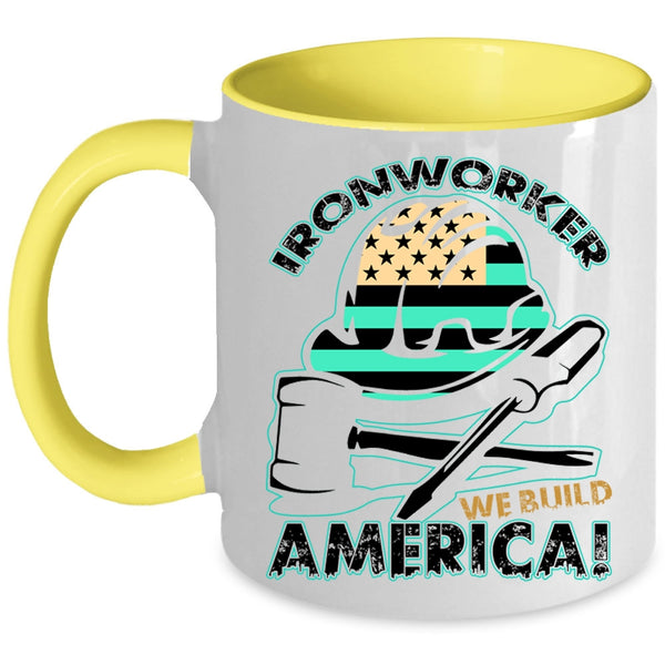 We Build America Coffee Mug, Ironworker Accent Mug