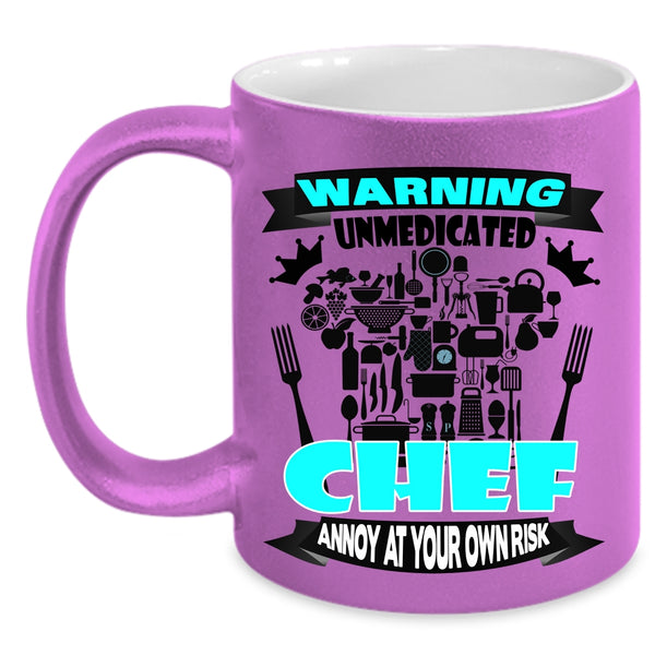 Awesome Chef Coffee Mug, Warning Unmedicated Chef Accent Mug