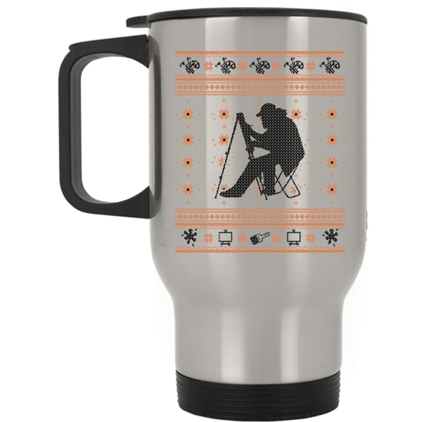 Cool Ugly Christmas Travel Mug, Painter Mug