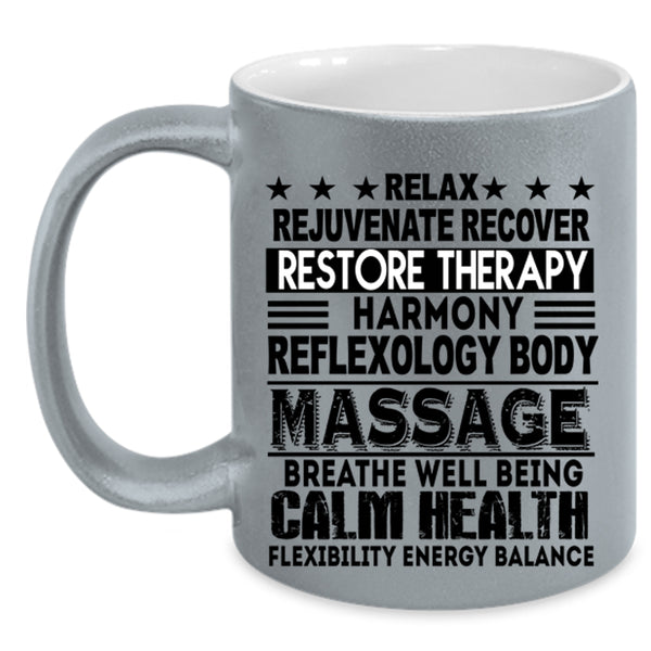Calm Health Coffee Mug, Massage Therapist Accent Mug