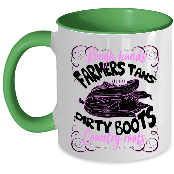 Dirty Boots Country Roots Coffee Mug, Rough Hands Farmers Tans Accent Mug