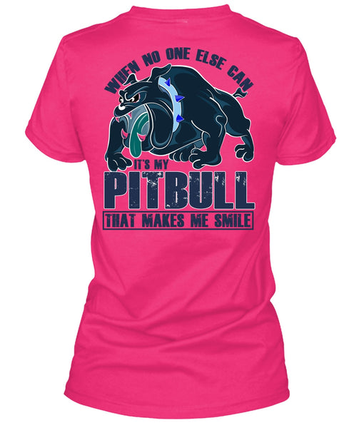 It's My Pit Bull T Shirt, Makes Me Smile T Shirt, Cool Shirt (Ladies LS Heather V-Neck)