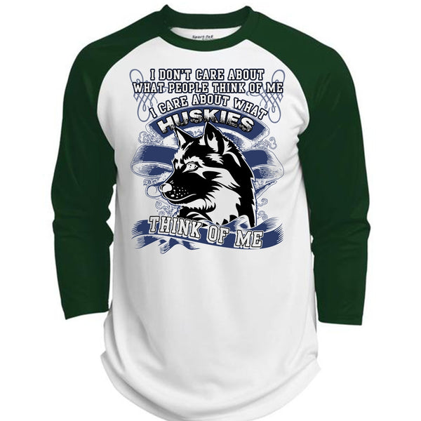I Care About What Huskies T Shirt, I Love Husky T Shirt, Awesome T-Shirts  (Polyester Game Baseball Jersey)