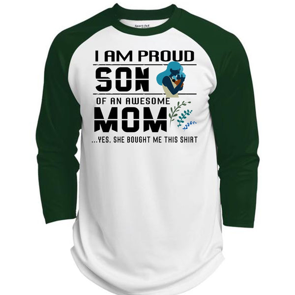 I Am Proud Son Of An Awesome Mom T Shirt, Mother's Day T Shirt  (Polyester Game Baseball Jersey)