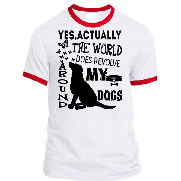 The World Does Revolve Around My Dogs T Shirt, I Love My Dogs T Shirt, Awesome T-Shirts