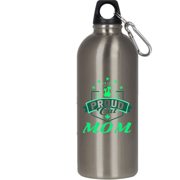 Proud Cat Mom 20 oz Stainless Steel Bottle,Cute Gift For Cat Owner Outdoor Sports Water Bottle