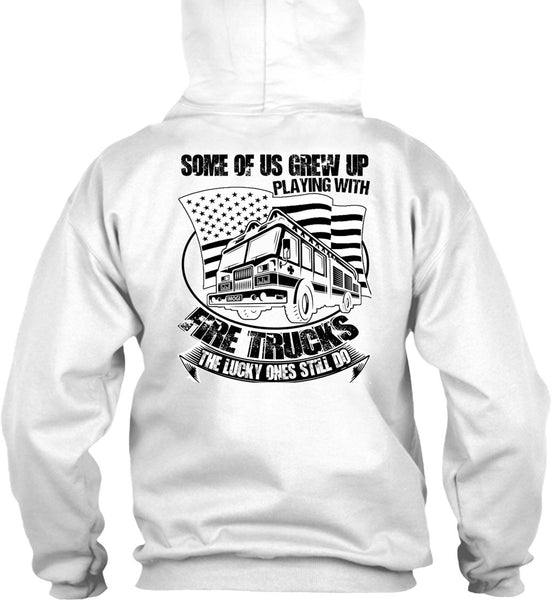 Playing With Fire Trucks T Shirt, Being A Firefighter T Shirt