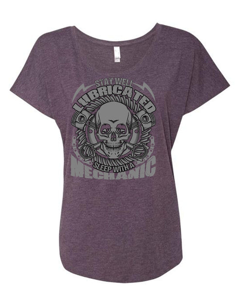 Sleep With A Mechanic T Shirt, Being A Mechanic T Shirt, Cool Shirt (Ladies' Triblend Dolman Sleeve)