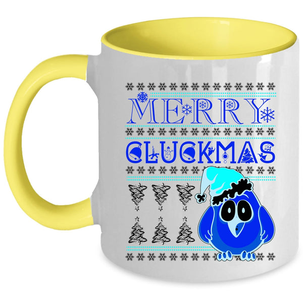 Cute Christmas Gift For Farmer Coffee Mug, Merry Cluckmas Accent Mug