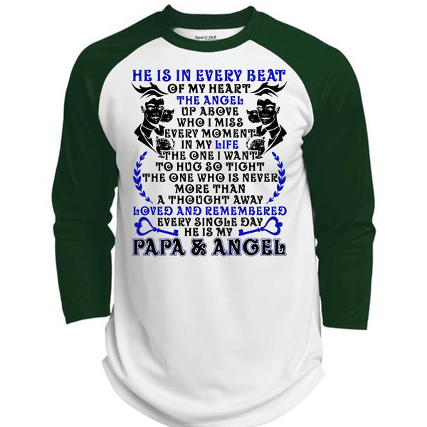 He Is In Every Beat Of My Heart T Shirt, I Love Papa T Shirt, Awesome T-Shirts  (Polyester Game Baseball Jersey)