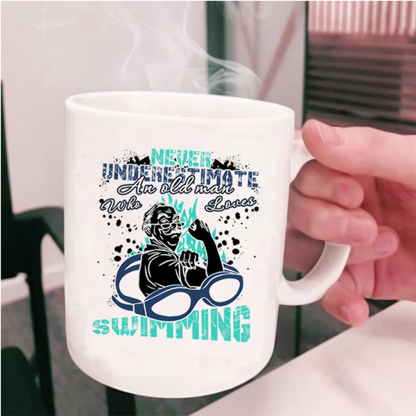 Awesome Grandpa Coffee Mug, An Old Man Loves Swimming Cup