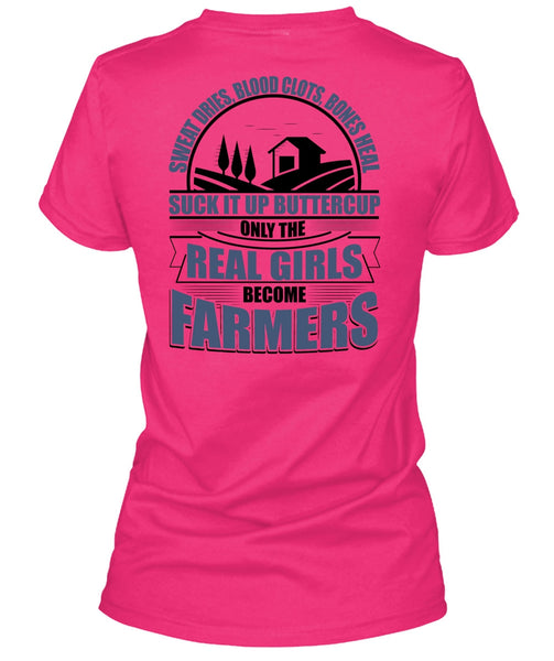 Real Girls Become Farmers T Shirt, I Love Farming T Shirt