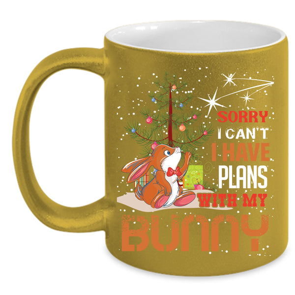 I Have Plans With My Bunny Coffee Mug, Cool Christmas Coffee Cup